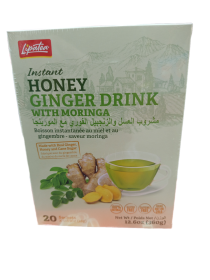 مشروب Instant Honey طبيعي 100% بدون كافيين بنكهة العسل والزنجبيل الفوري مع المورينجا